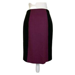 Halogen Pencil Skirt Black Maroon Color Block Panel Skirt Size 4